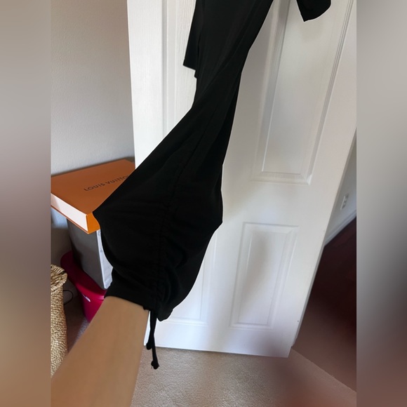 Ruched Drawstring Dress, Casual Bodycon Crew Neck Short Sleeve Dress - Picture 4 of 8